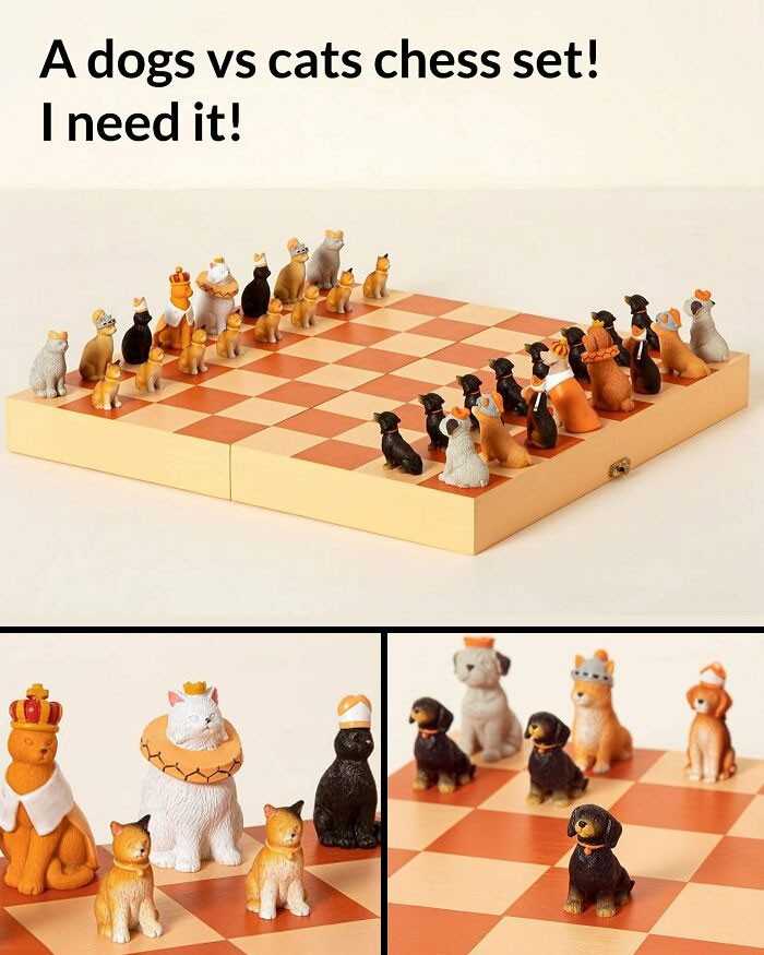 Zestaw szachowy psy vs koty