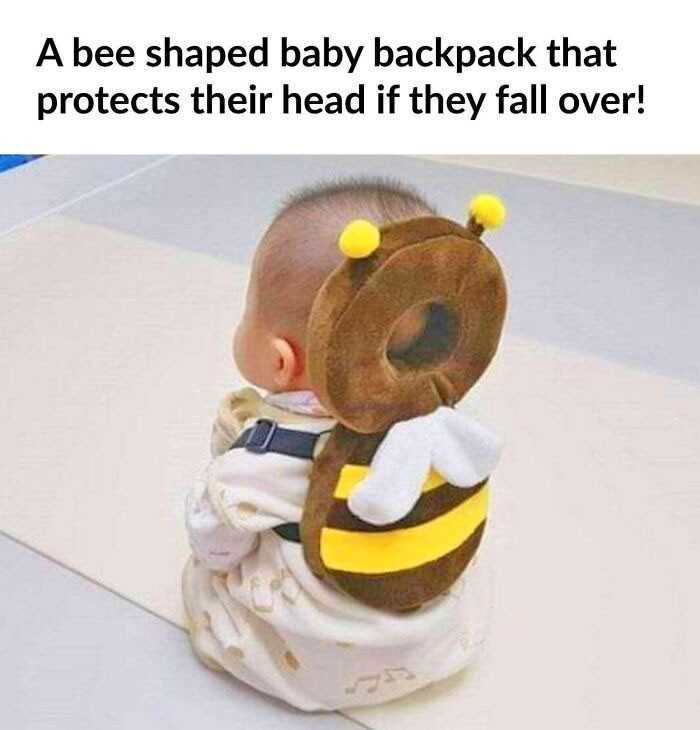 Dziecięсy plecak w ksztаłсie pszczоłу, chroniąсy główkę dziecka w razie upadku