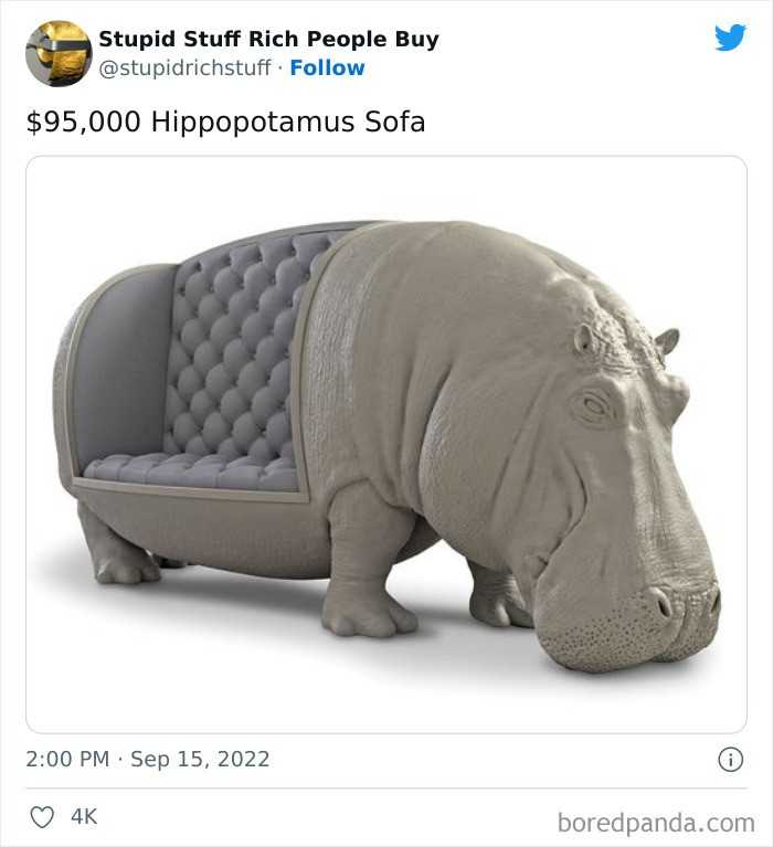 Sofa w ksztаłсie hipopotama za 95 000 $