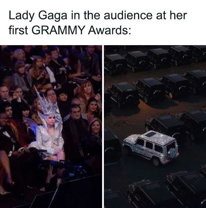 Lady Gaga podczas swojej pierwszej gali nagród Grammy: