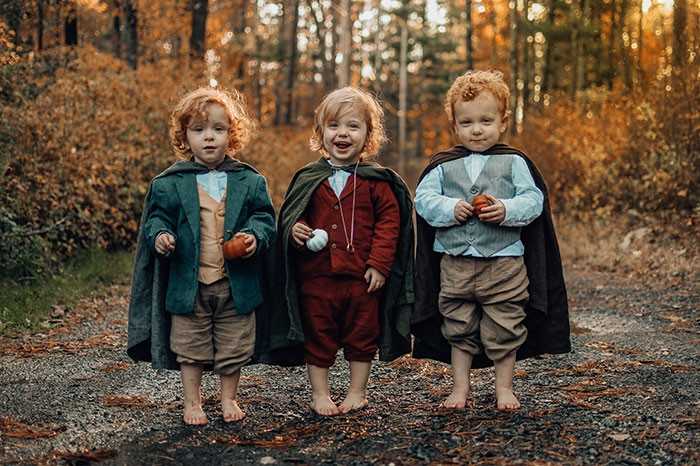 "Nie mogliÅ›my siÄ™ oprzeÄ‡, by przebraÄ‡ nasze dwuletnie trojaczki za hobbitÃ³w na Halloween."