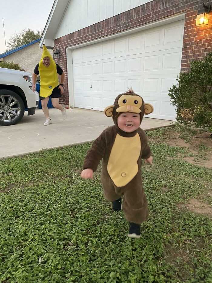 "Ja i mÃ³j syn na Halloween. Banan doczekaÅ‚ siÄ™ zemsty."