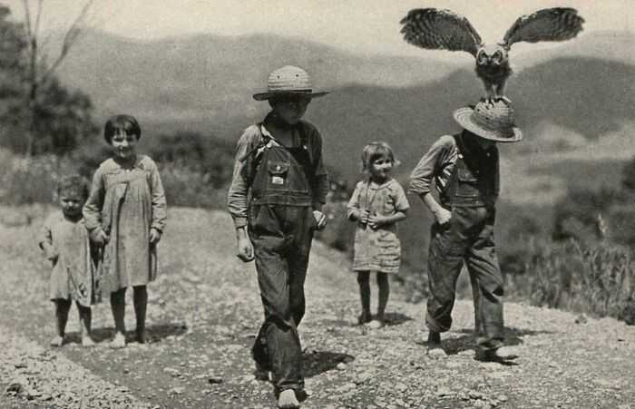"ChÅ‚opiec i jego sowa, 1933"