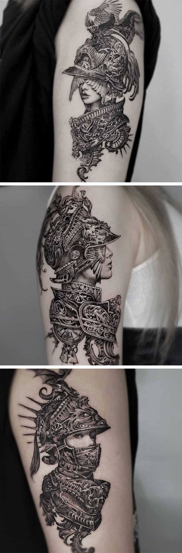 TatuaÅ¼e rycerzy autorstwa Tattooist Hwi