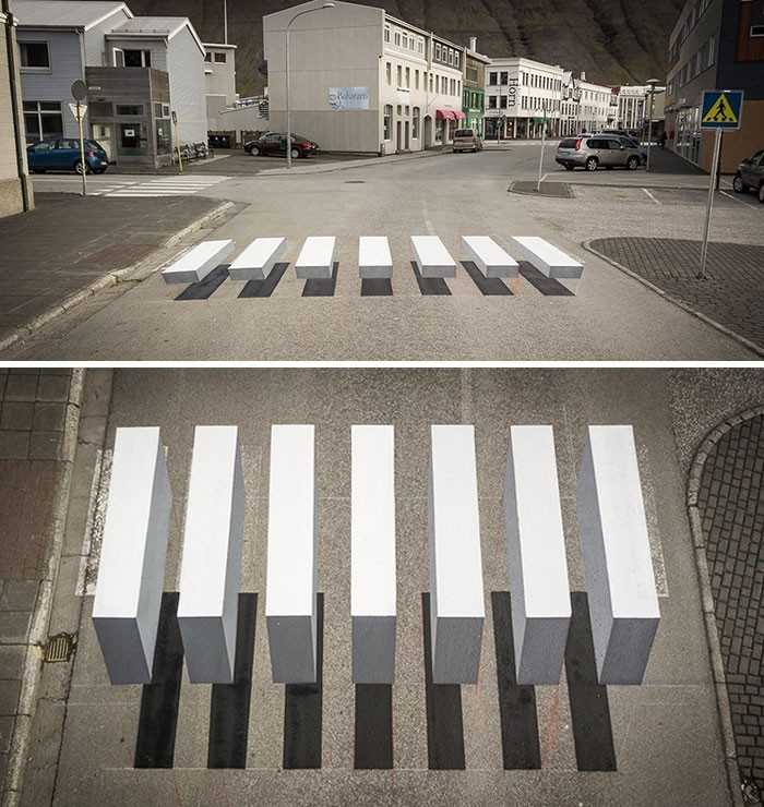9. PrzejÅ›cie dla pieszych namalowane w 3D, by spowolniÄ‡ ruch drogowy
